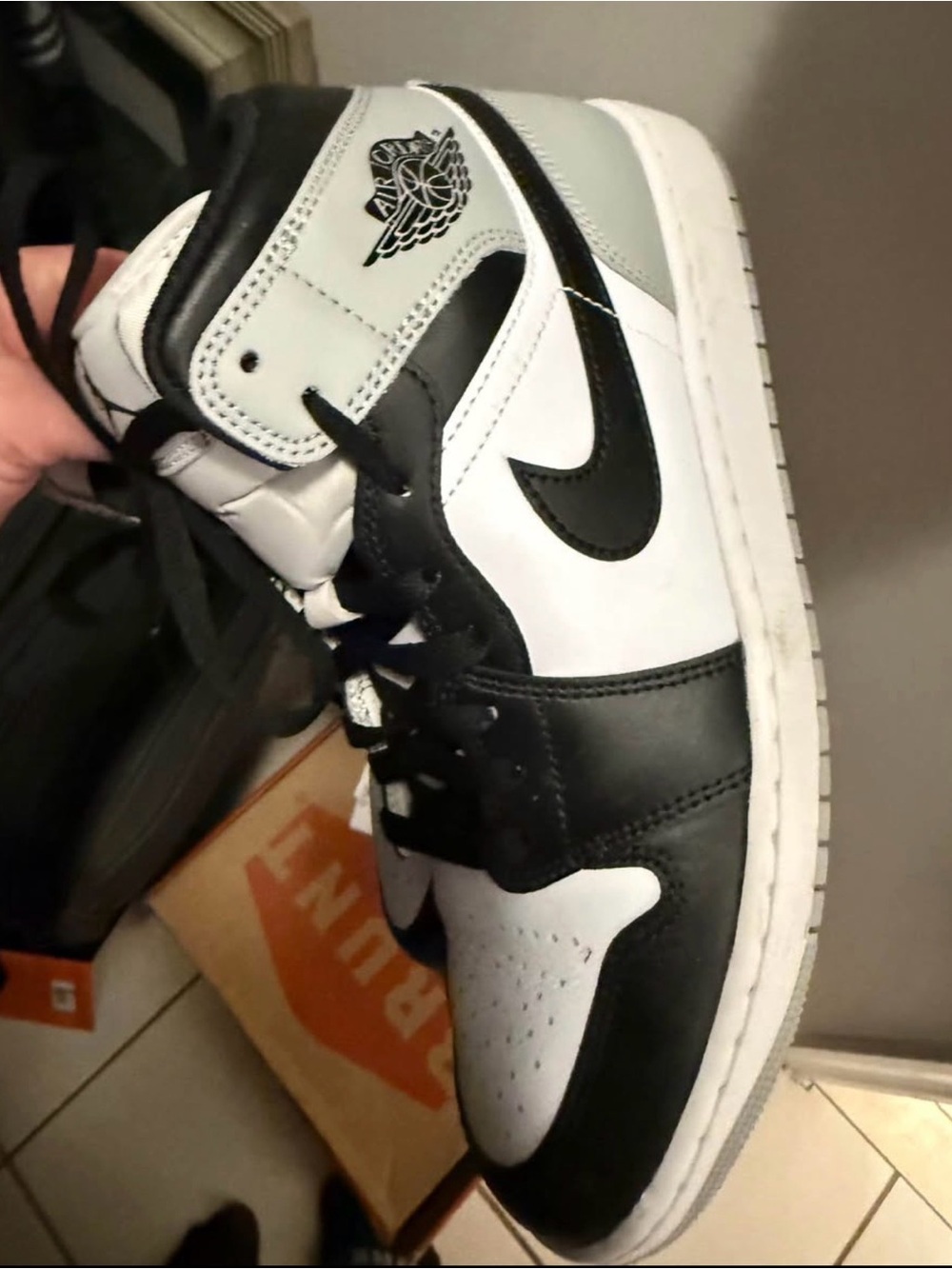 Jordan Men’s Black, White and Light Gray Hi-Top Sneaker